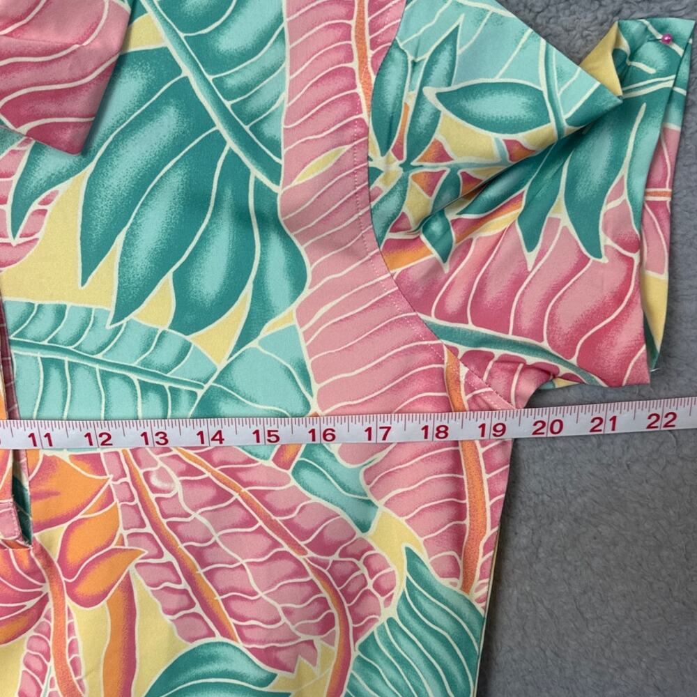 Kenny Flowers Tropical Floral Polo in Pink, Mint & Yellow - Picture 3 of 8